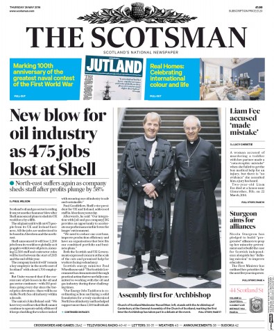 The Scotsman Newspaper Front Page (UK) for 26 May 2016