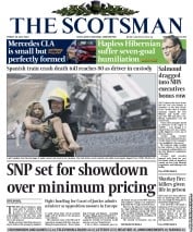 The Scotsman Newspaper Front Page (UK) for 26 July 2013
