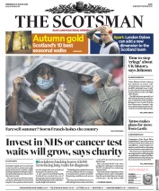 The Scotsman (UK) Newspaper Front Page for 26 August 2020