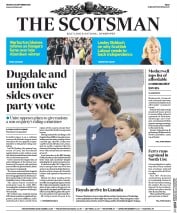 The Scotsman (UK) Newspaper Front Page for 26 September 2016