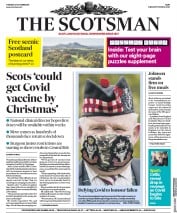 The Scotsman (UK) Newspaper Front Page for 27 October 2020