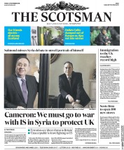 The Scotsman (UK) Newspaper Front Page for 27 November 2015
