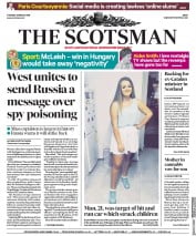 The Scotsman (UK) Newspaper Front Page for 27 March 2018