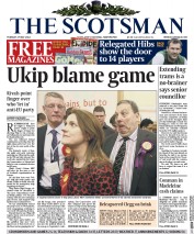 The Scotsman (UK) Newspaper Front Page for 27 May 2014