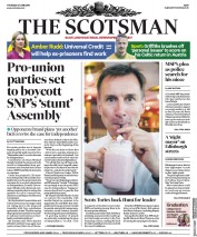 The Scotsman (UK) Newspaper Front Page for 27 June 2019
