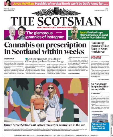 The Scotsman Newspaper Front Page (UK) for 27 July 2018