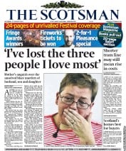 The Scotsman Newspaper Front Page (UK) for 27 August 2011