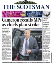 The Scotsman (UK) Newspaper Front Page for 28 August 2013