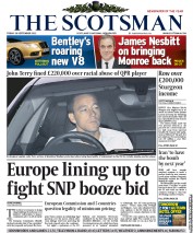 The Scotsman (UK) Newspaper Front Page for 28 September 2012