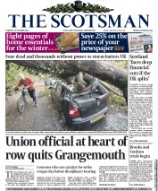 The Scotsman Newspaper Front Page (UK) for 29 October 2013