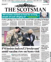 The Scotsman (UK) Newspaper Front Page for 29 January 2021