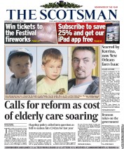 The Scotsman (UK) Newspaper Front Page for 29 August 2012