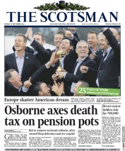 The Scotsman (UK) Newspaper Front Page for 29 September 2014