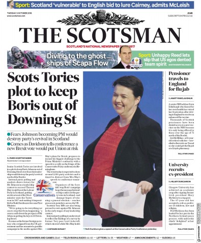 The Scotsman Newspaper Front Page (UK) for 2 October 2018