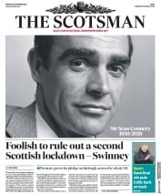 The Scotsman (UK) Newspaper Front Page for 2 November 2020