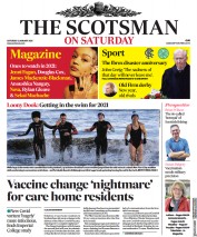 The Scotsman (UK) Newspaper Front Page for 2 January 2021