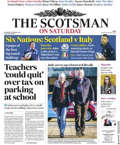 The Scotsman Newspaper Front Page (UK) for 2 February 2019