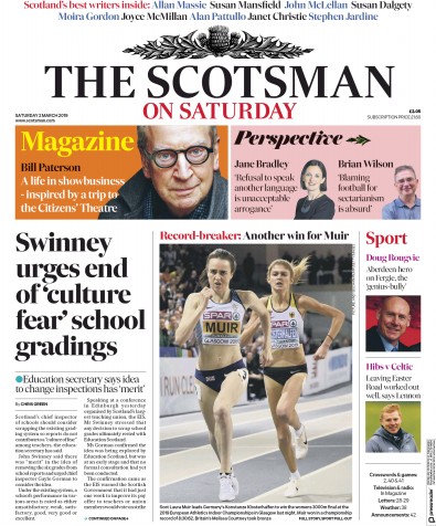 The Scotsman Newspaper Front Page (UK) for 2 March 2019