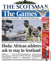 The Scotsman (UK) Newspaper Front Page for 2 August 2014