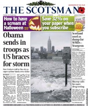 The Scotsman (UK) Newspaper Front Page for 30 October 2012