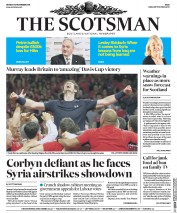 The Scotsman (UK) Newspaper Front Page for 30 November 2015
