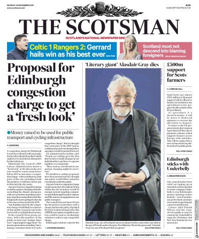 The Scotsman Newspaper Front Page (UK) for 30 December 2019