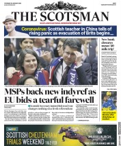 The Scotsman (UK) Newspaper Front Page for 30 January 2020