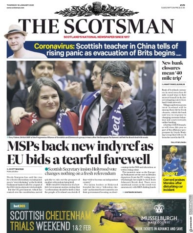The Scotsman Newspaper Front Page (UK) for 30 January 2020