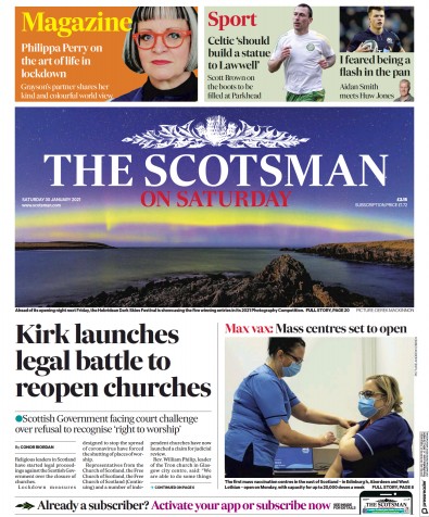 The Scotsman Newspaper Front Page (UK) for 30 January 2021