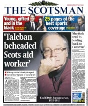 The Scotsman (UK) Newspaper Front Page for 30 April 2012