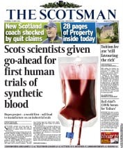 The Scotsman (UK) Newspaper Front Page for 30 May 2013