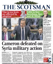 The Scotsman Newspaper Front Page (UK) for 30 August 2013