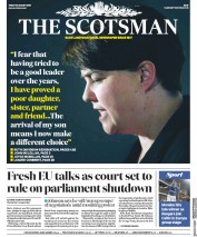 The Scotsman (UK) Newspaper Front Page for 30 August 2019