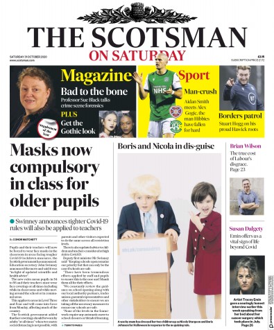 The Scotsman Newspaper Front Page (UK) for 31 October 2020
