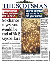 The Scotsman (UK) Newspaper Front Page for 31 December 2012