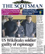 The Scotsman Newspaper Front Page (UK) for 31 July 2013