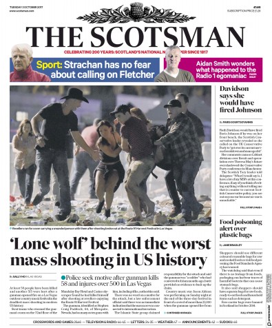The Scotsman Newspaper Front Page (UK) for 3 October 2017