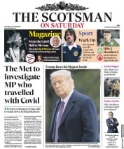 The Scotsman (UK) Newspaper Front Page for 3 October 2020