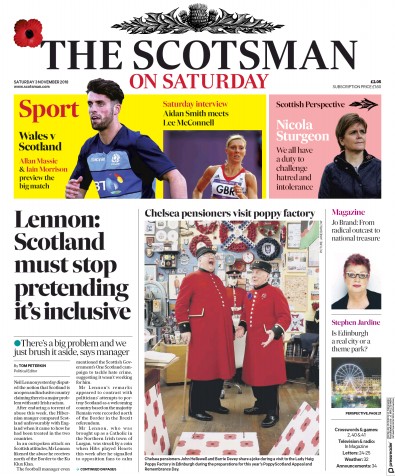 The Scotsman Newspaper Front Page (UK) for 3 November 2018