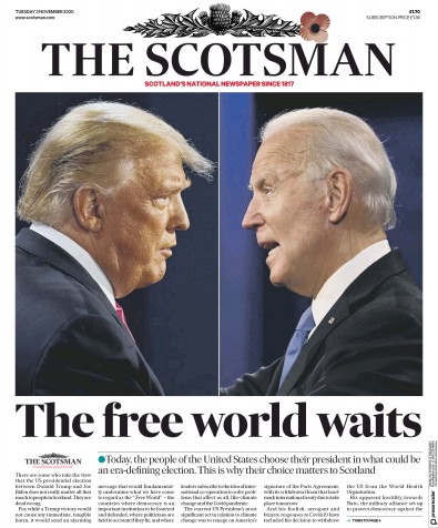 The Scotsman Newspaper Front Page (UK) for 3 November 2020