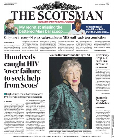The Scotsman Newspaper Front Page (UK) for 3 January 2020
