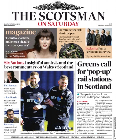 The Scotsman Newspaper Front Page (UK) for 3 February 2018