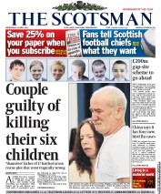 The Scotsman (UK) Newspaper Front Page for 3 April 2013