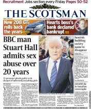 The Scotsman Newspaper Front Page (UK) for 3 May 2013