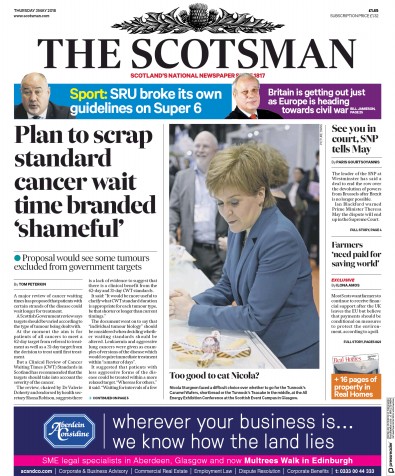 The Scotsman Newspaper Front Page (UK) for 3 May 2018