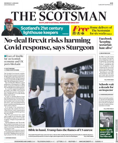 The Scotsman Newspaper Front Page (UK) for 3 June 2020