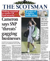 The Scotsman (UK) Newspaper Front Page for 3 July 2014