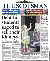 The Scotsman (UK) Newspaper Front Page for 3 August 2011
