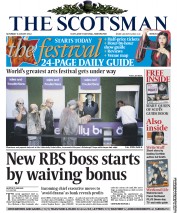 The Scotsman (UK) Newspaper Front Page for 3 August 2013
