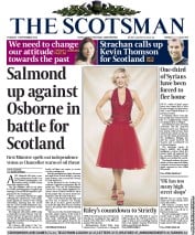 The Scotsman (UK) Newspaper Front Page for 3 September 2013